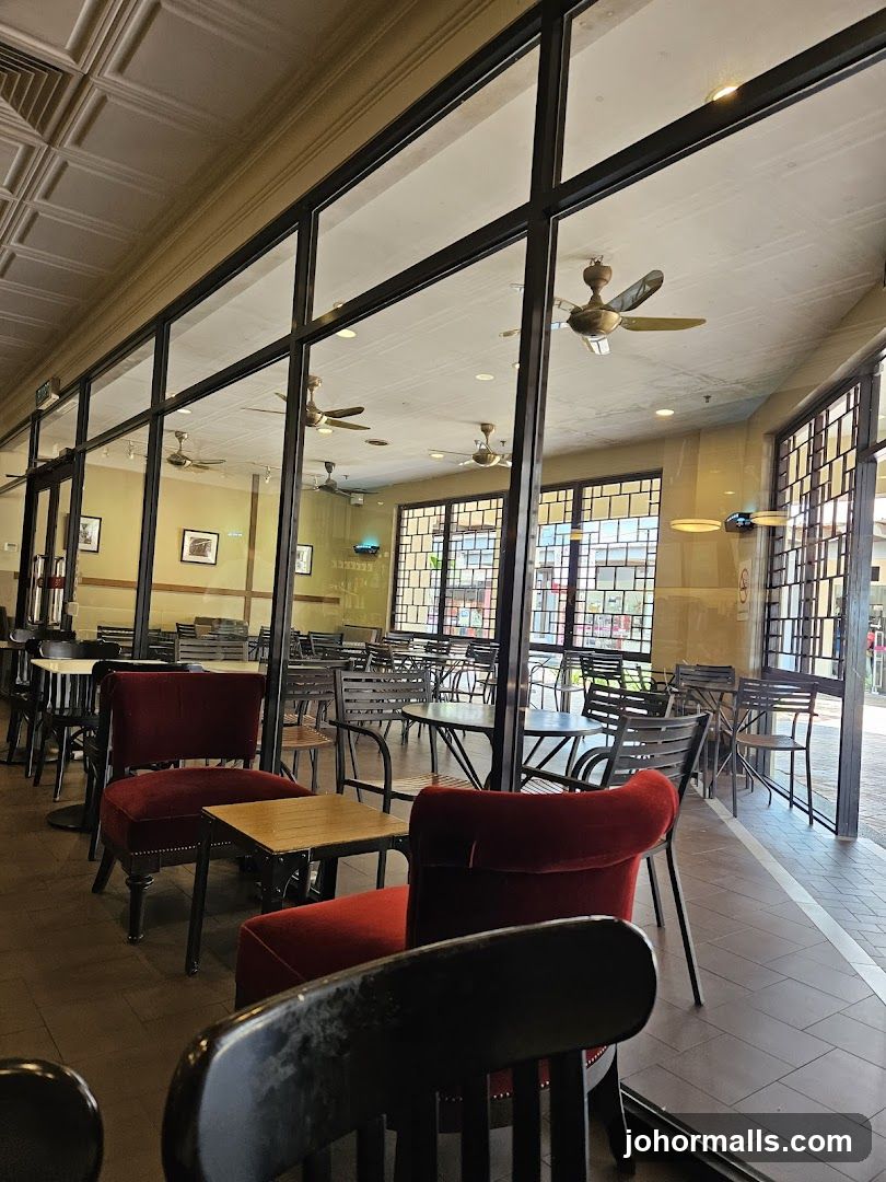 Cafe Interior with Red Chairs