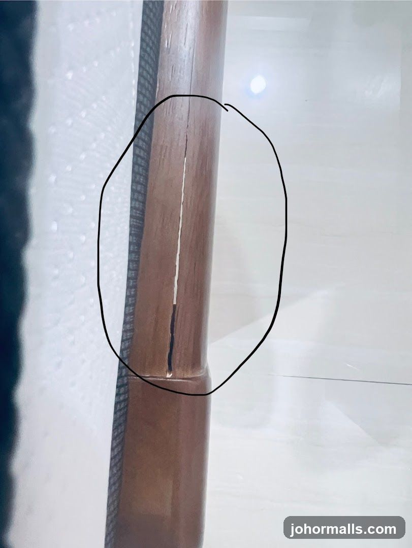 Cracked wooden pole