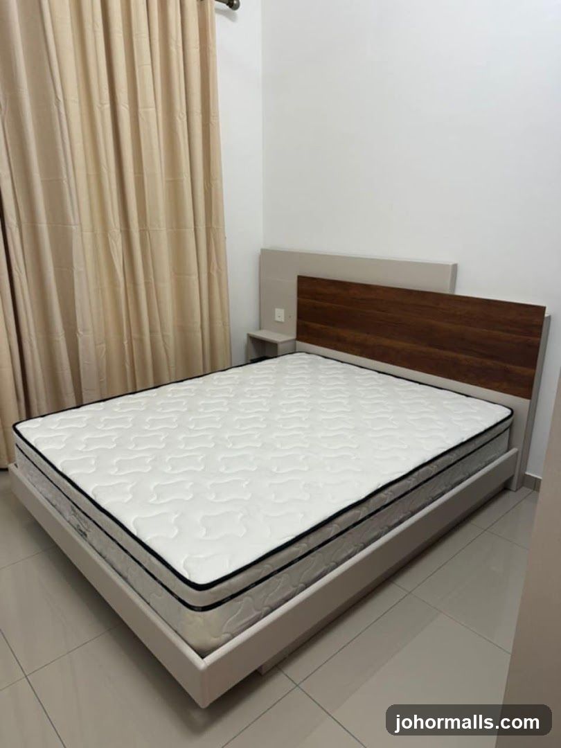 Modern Bed Frame with Mattress
