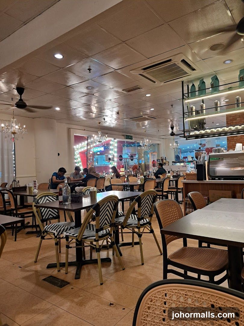 Interior of a cafe with patrons