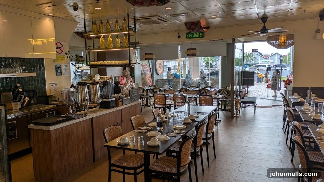 Restaurant Interior with Seating and Coffee Station