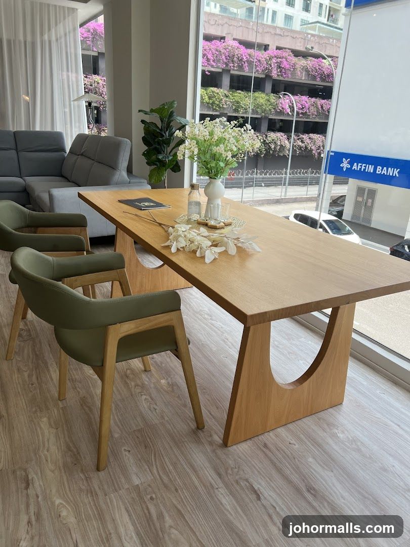 Modern Dining Set with Floral Arrangement