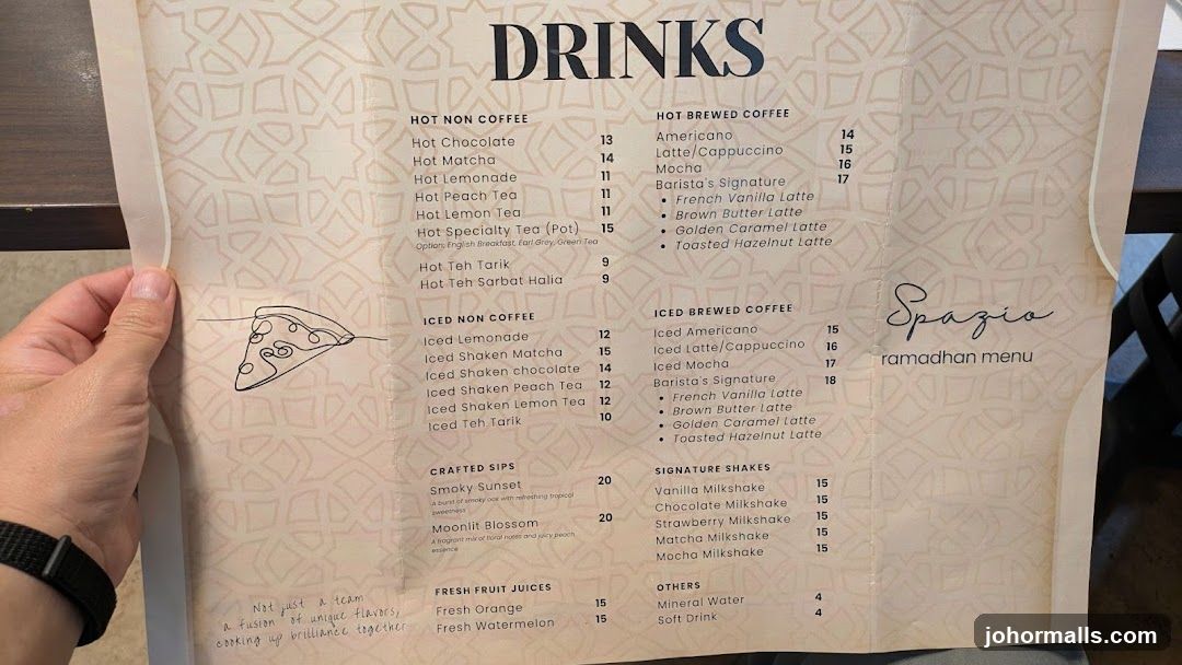 Spazio Ramadhan Menu