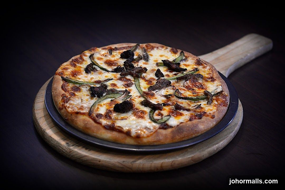 Pizza on a wooden board