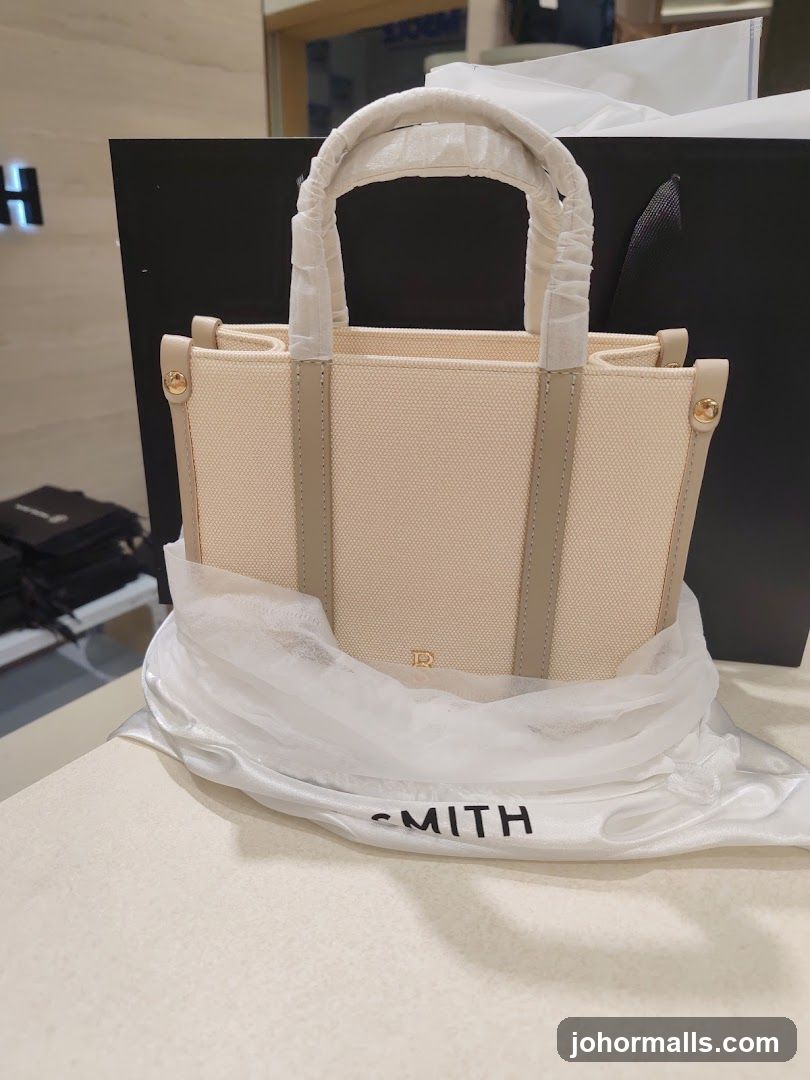 Beige Tote Bag with Tan Accents