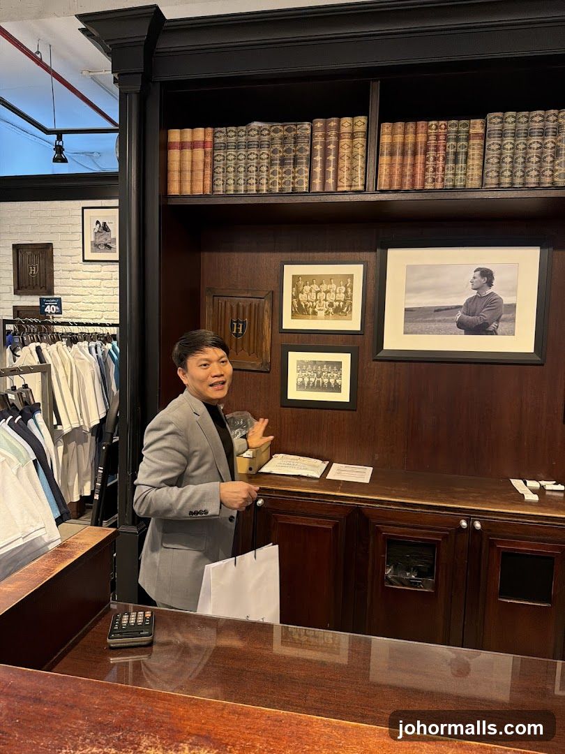Man at a counter in a store