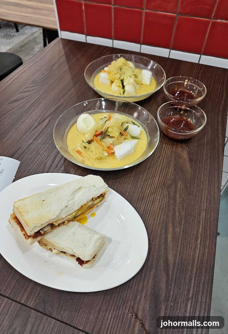 Sandwich and Nasi Lemak