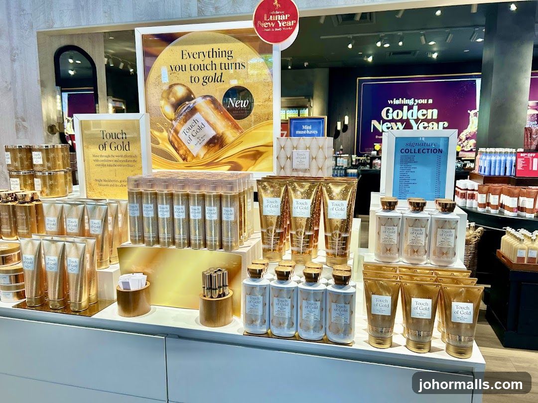 Bath and Body Works "Touch of Gold" Display