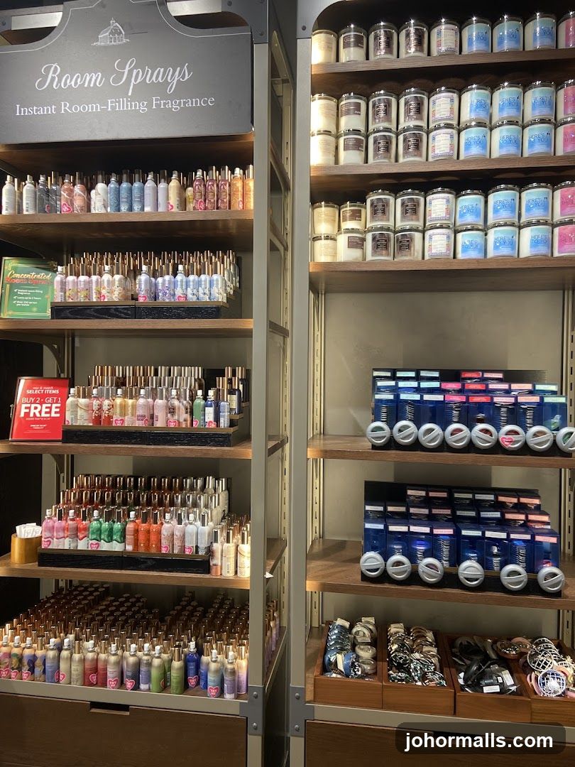 Room Sprays and Candles Display