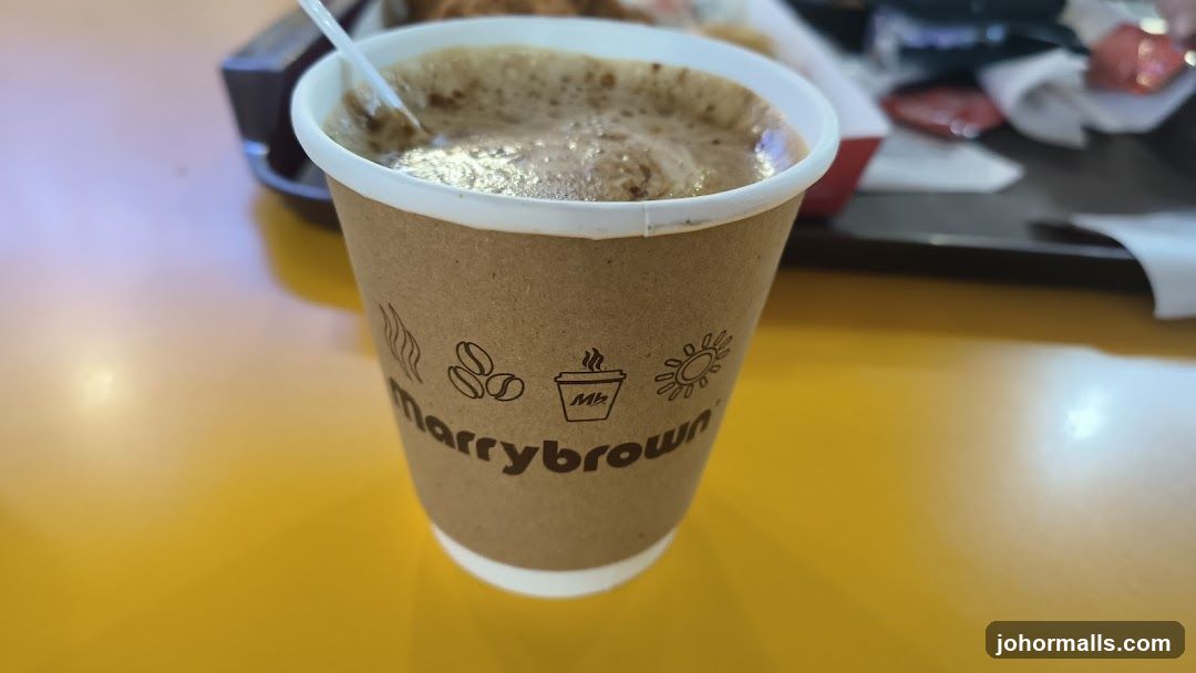 Coffee cup with Marrybrown logo