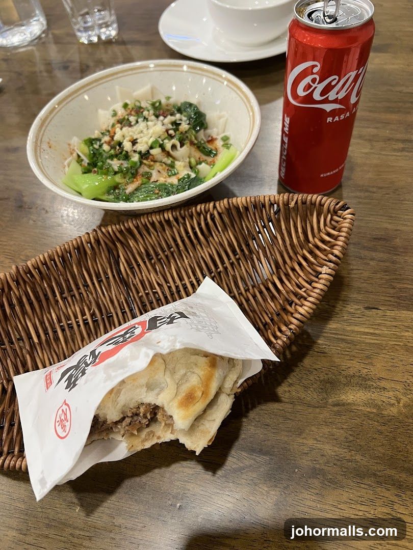 Meal with Noodles and Sandwich
