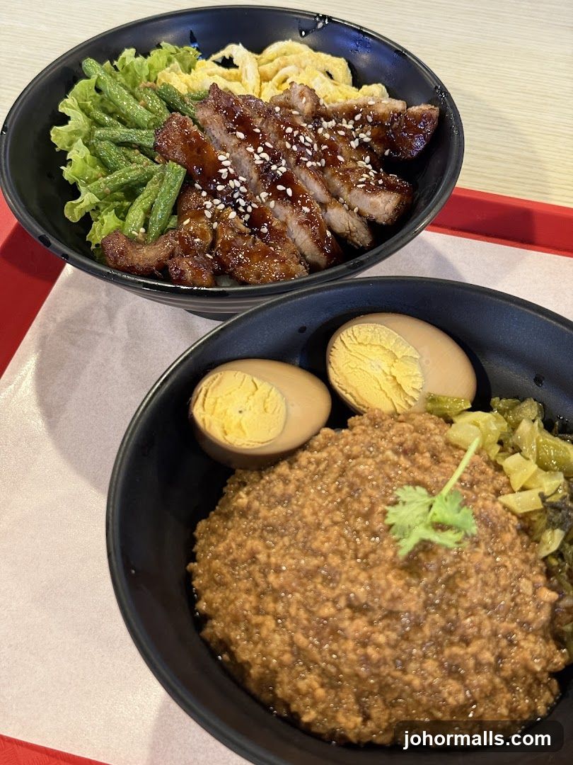 Two bowls of food