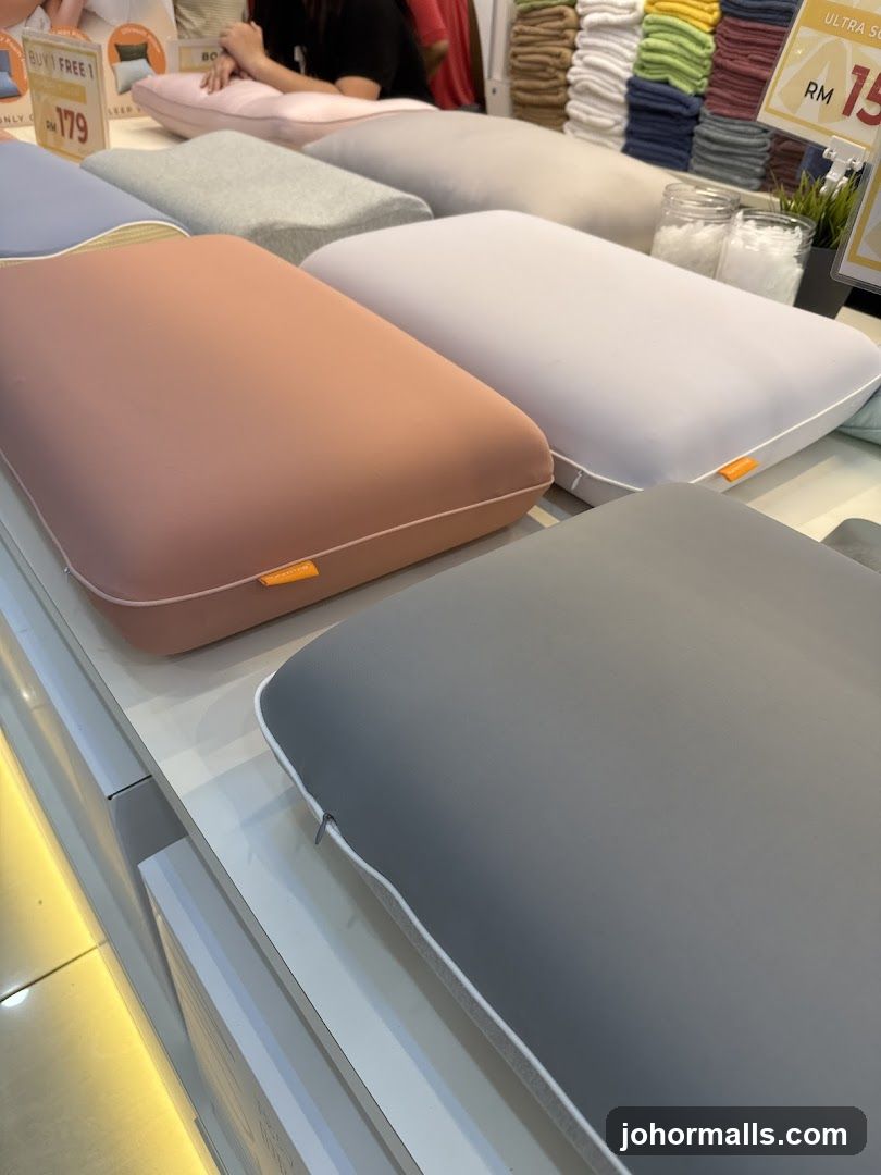 Pillows on display