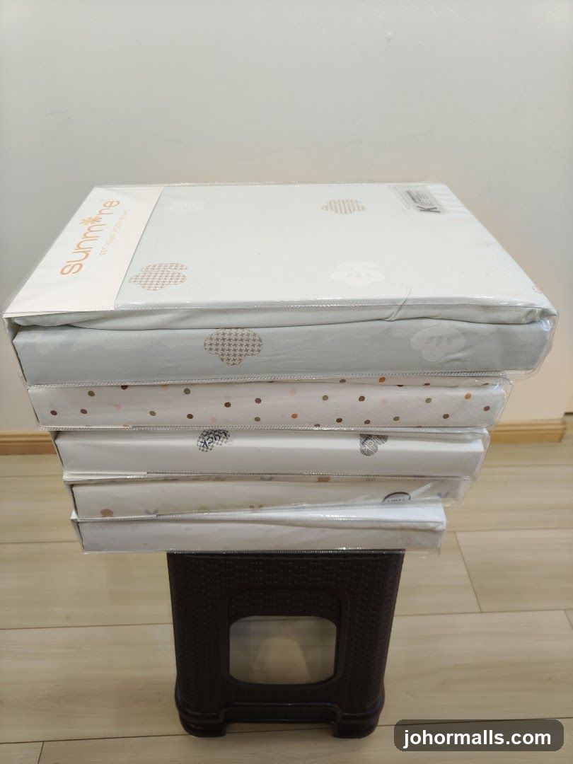 Stack of Packaged Bedding
