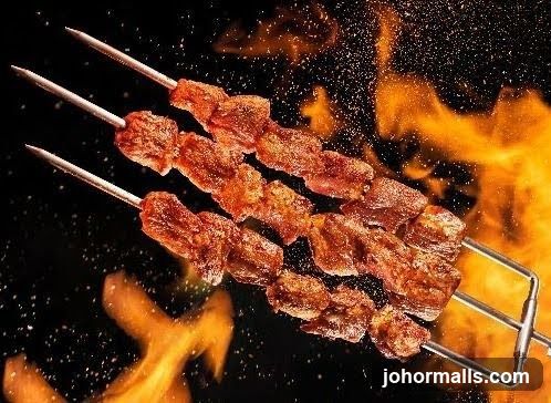 Meat Skewers on Fire