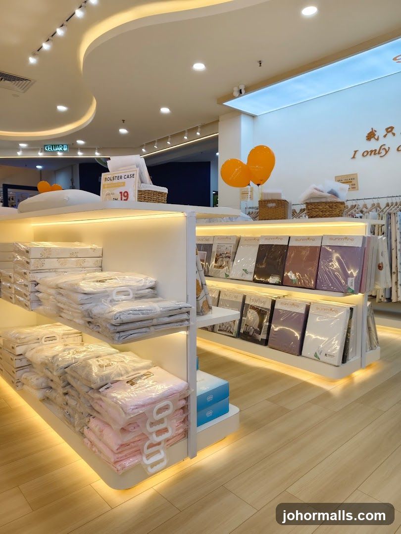 Store Interior with Bedding Displays