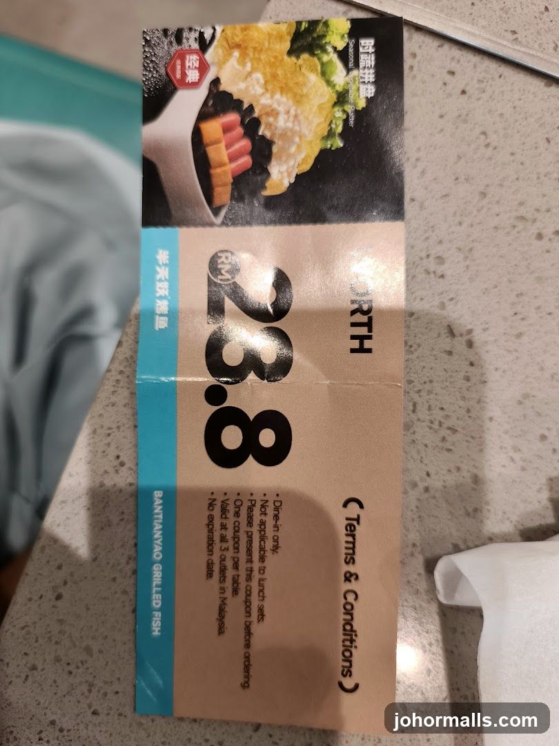Coupon for Grilled Fish