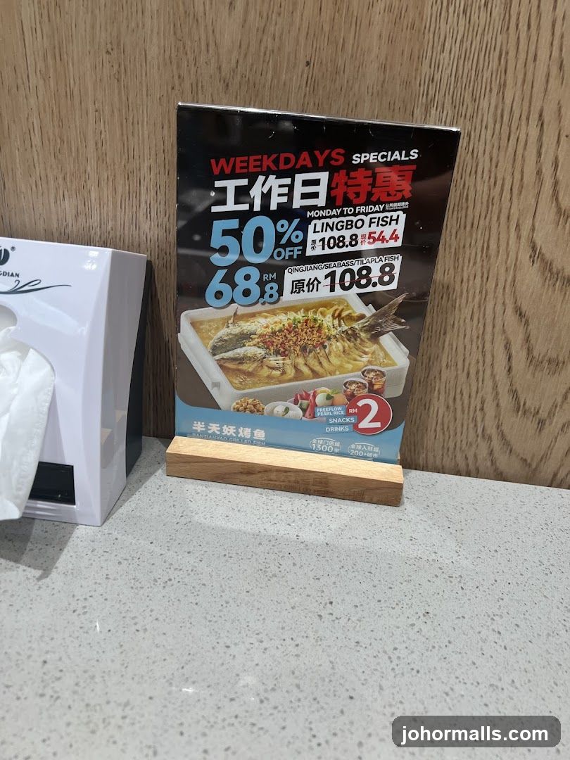 Weekday Specials Menu
