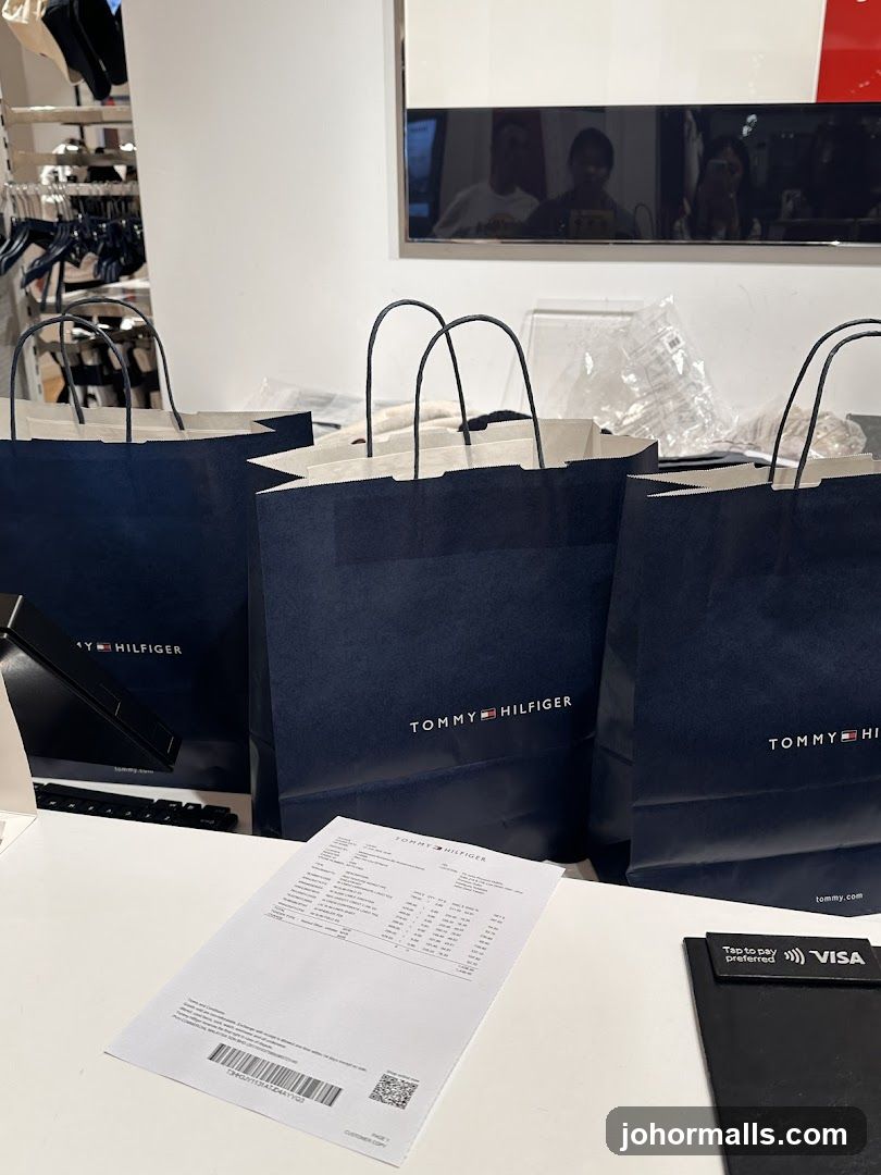 Tommy Hilfiger Shopping Bags and Receipt