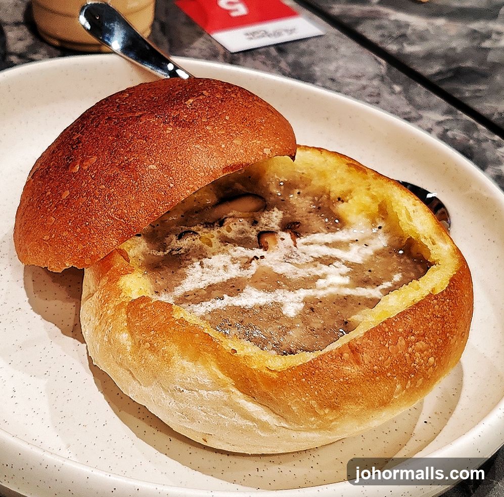 Mushroom Soup in Bread Bowl