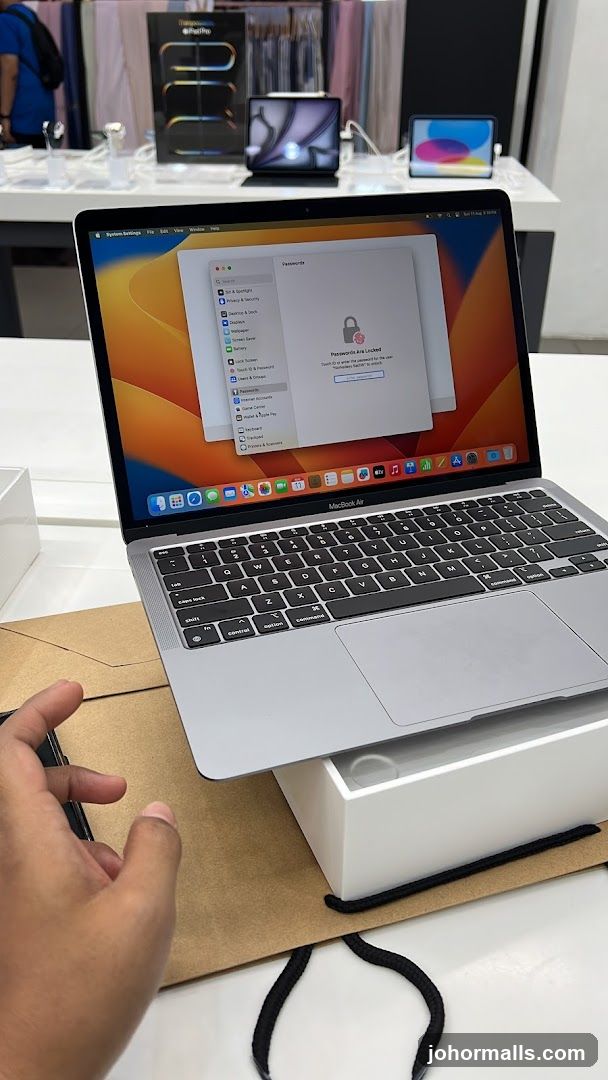 MacBook Air with Passwords Screen