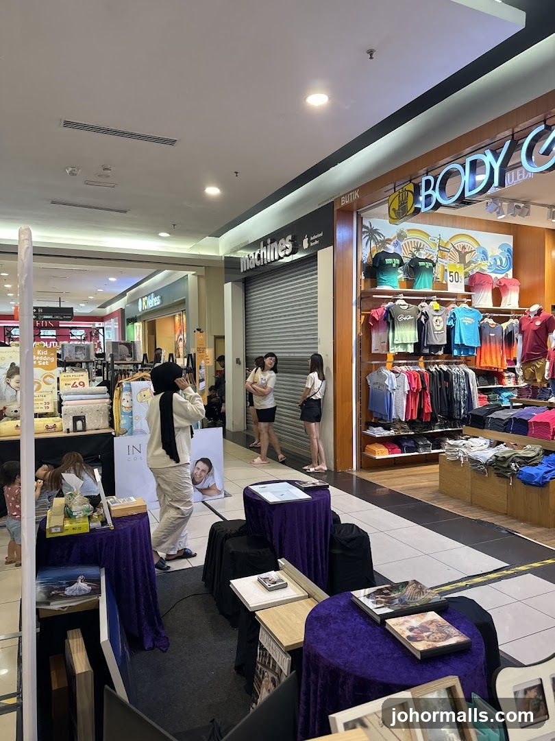 Mall Interior with Shops and Displays