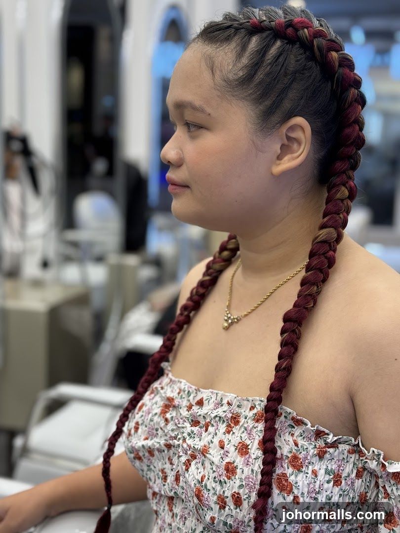 Woman with braided hair
