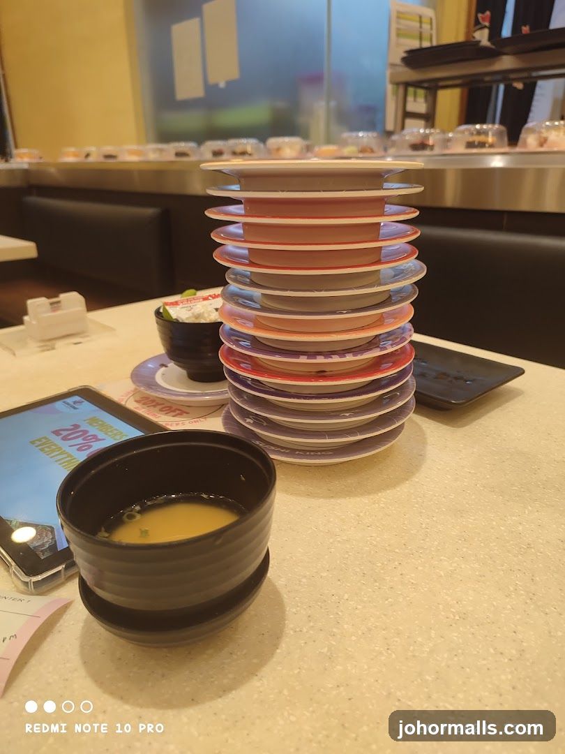 Sushi Plates and Miso Soup
