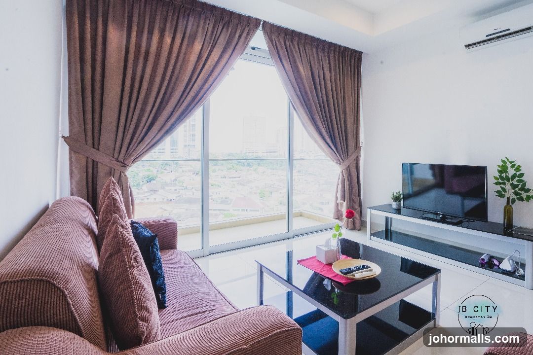 Living Room with City View