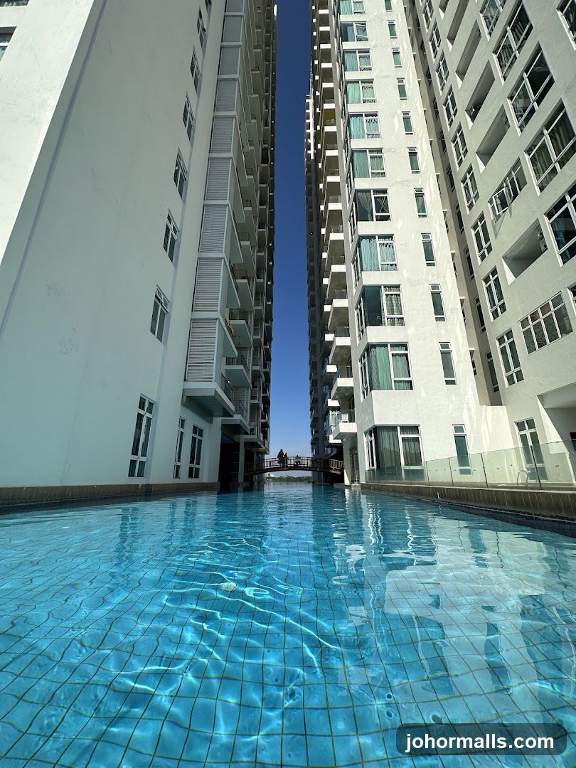 Swimming Pool Between Two Tall Buildings