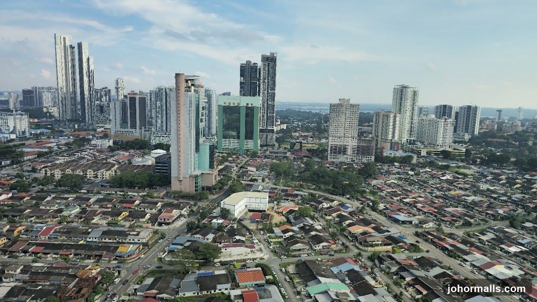 Cityscape with High-Rise Buildings and Residential Areas