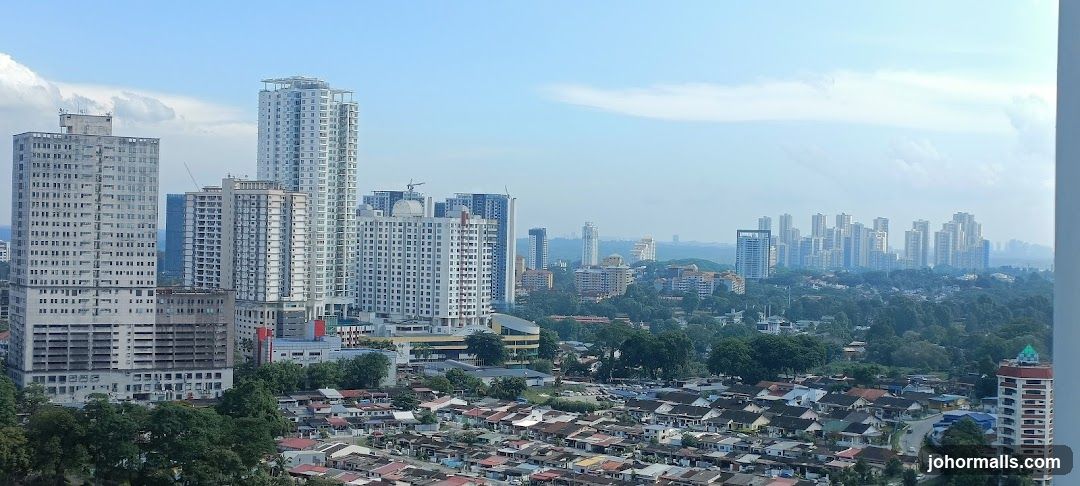Cityscape with High-Rise Buildings and Residential Area