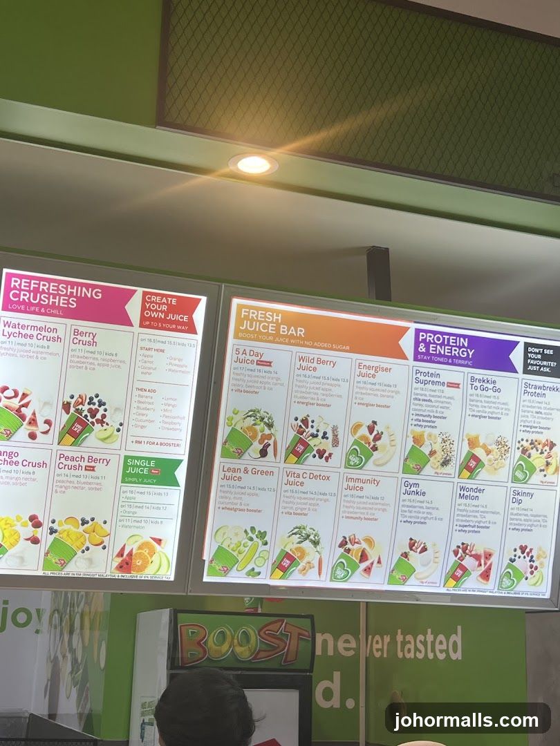 Fresh Juice Bar Menu
