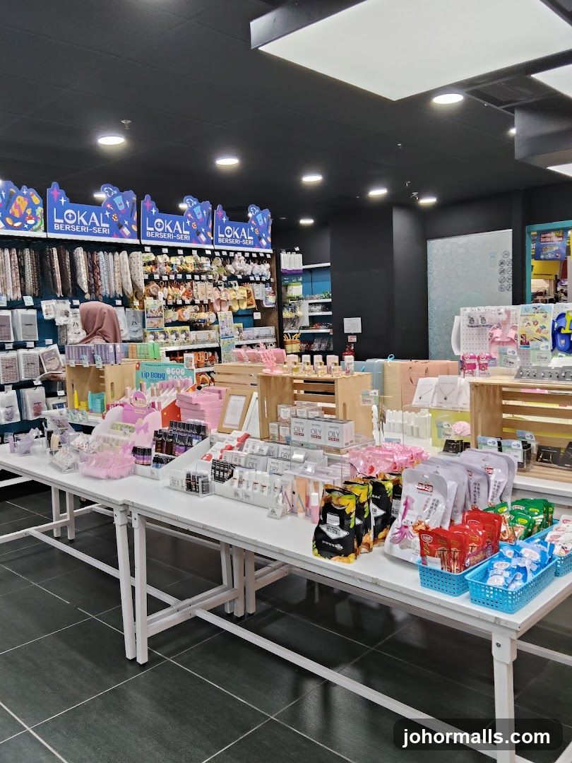 Store Interior with Display Tables