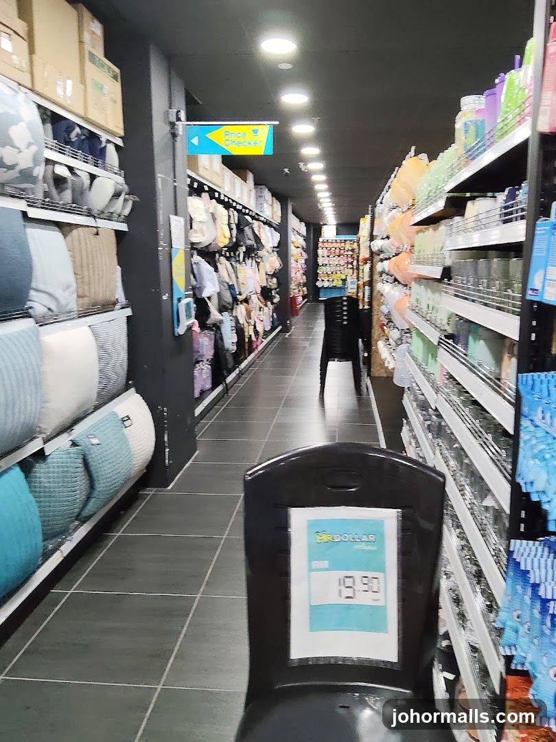Store aisle with merchandise