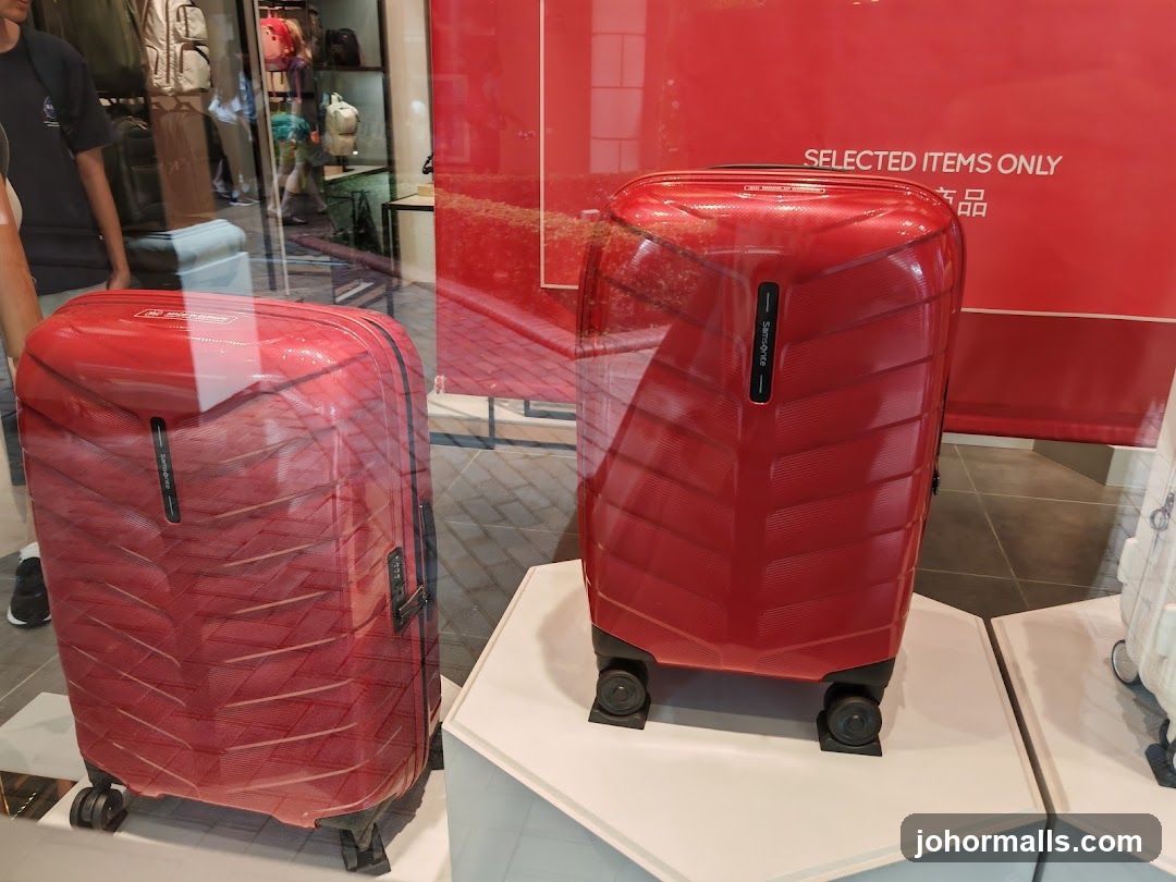 Red Samsonite Luggage Display