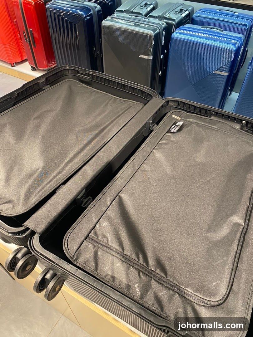 Open Suitcase with Luggage Display