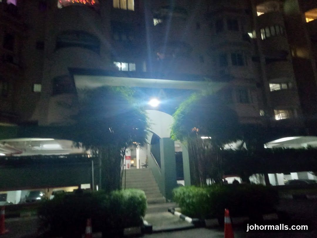 Apartment Building Entrance at Night