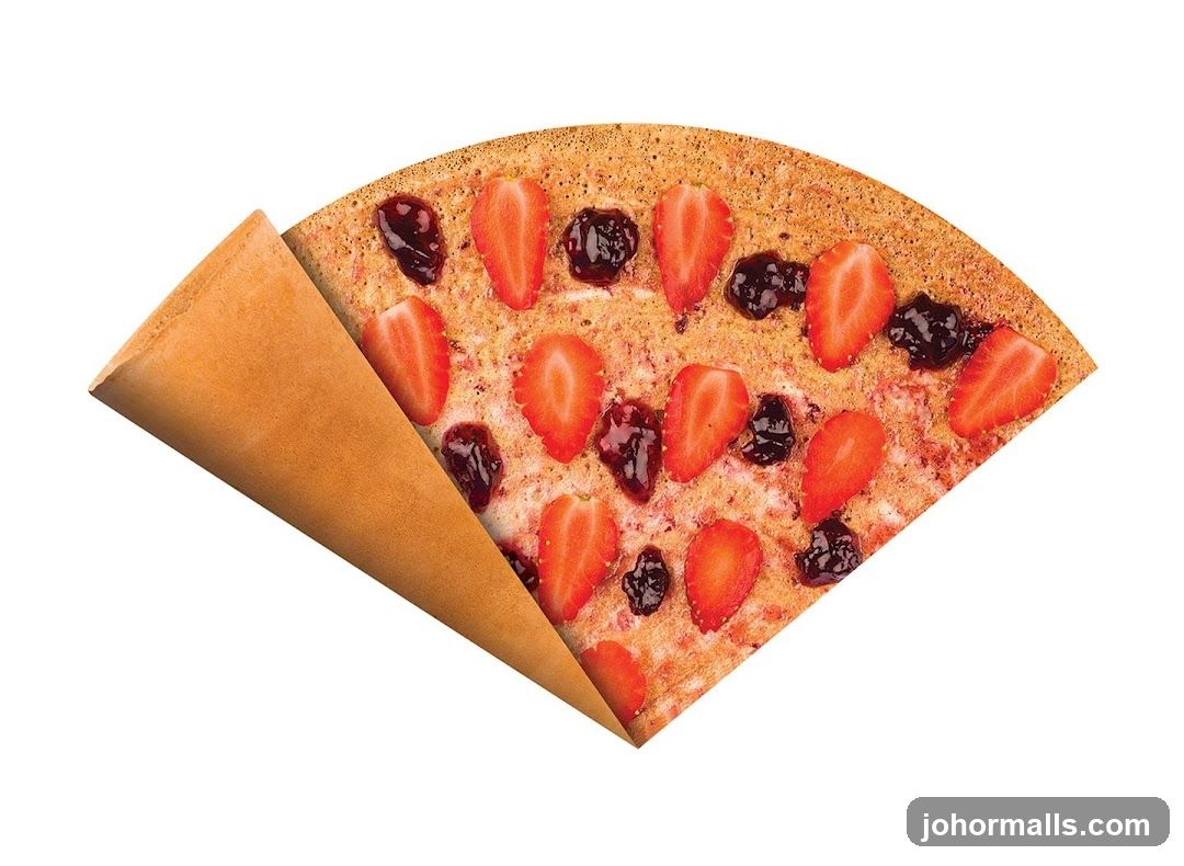 Crepe with Strawberries and Jam