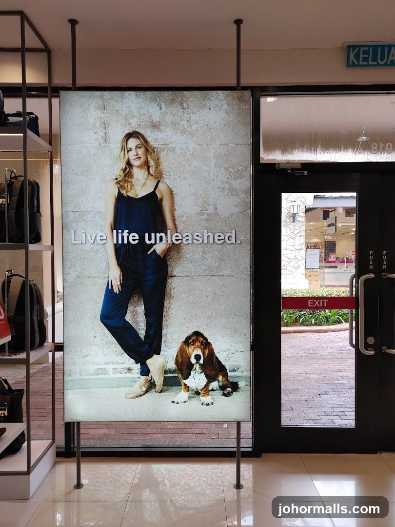 Advertisement with woman and dog