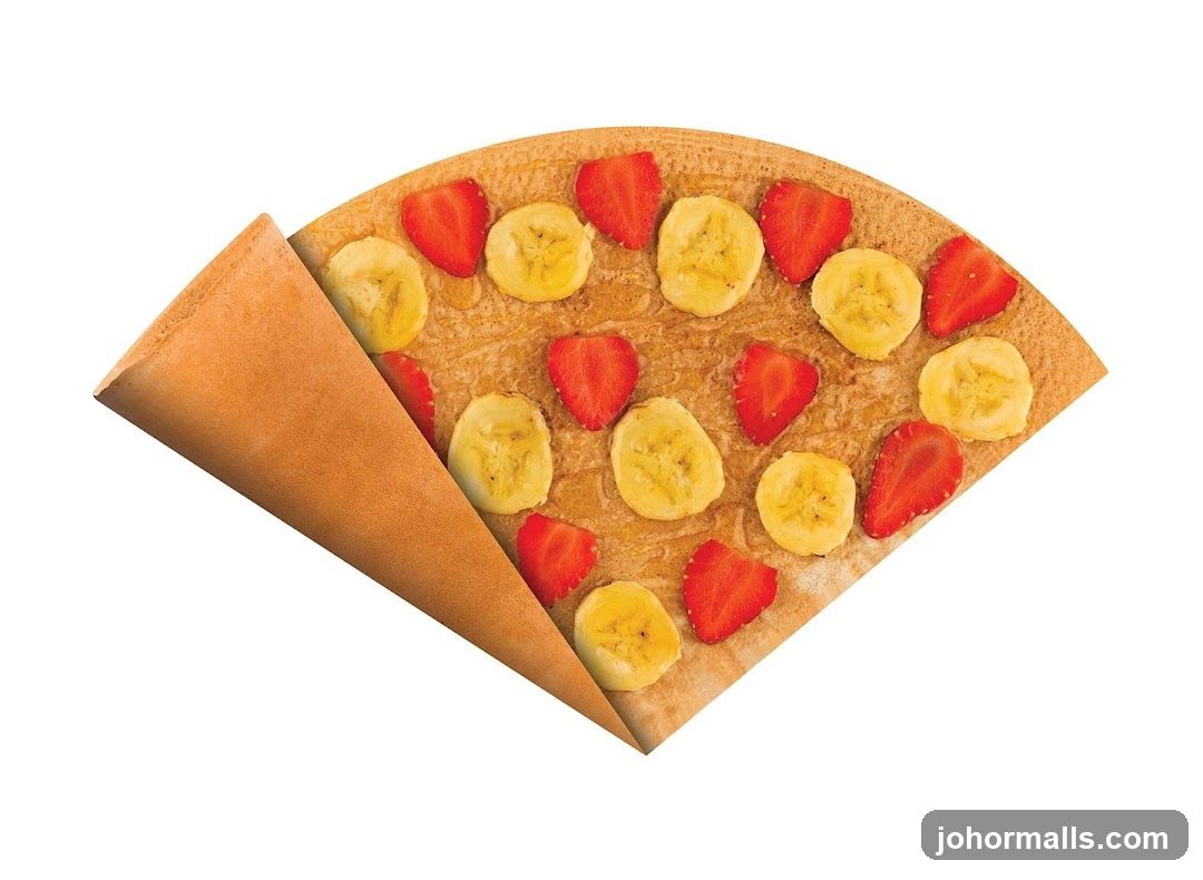 Crepe with Strawberries and Bananas