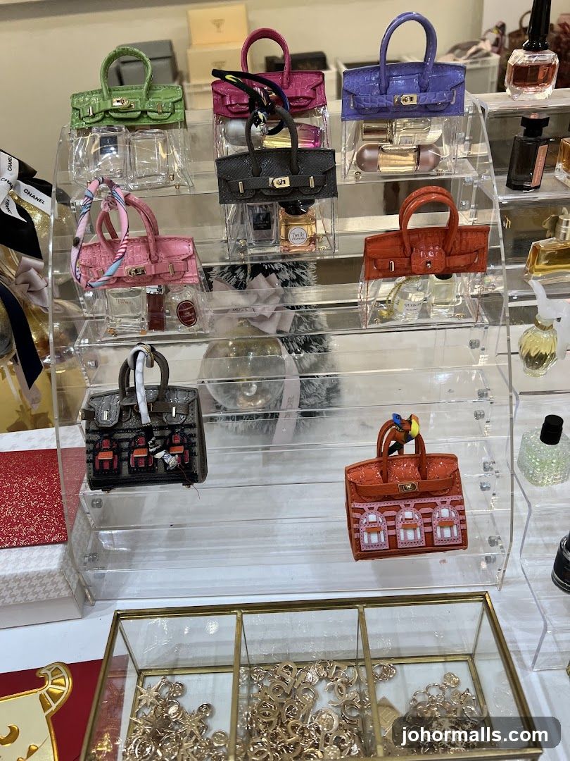 Miniature Handbags and Perfume Display