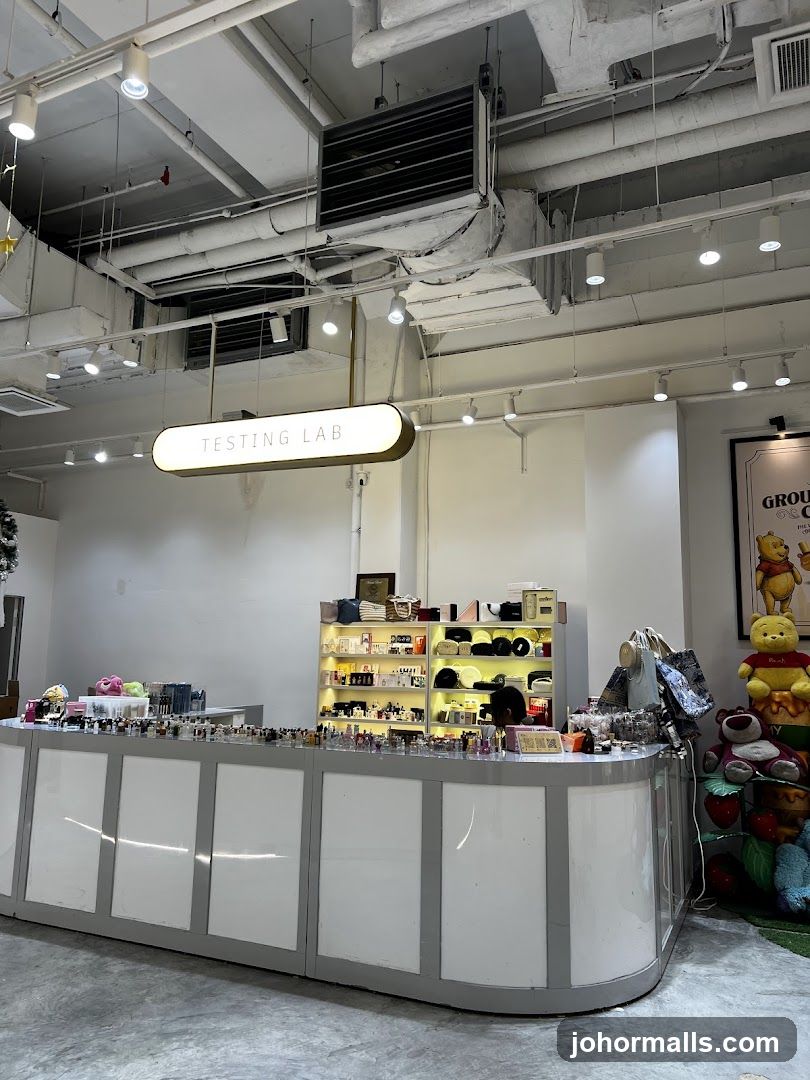 Retail counter with products