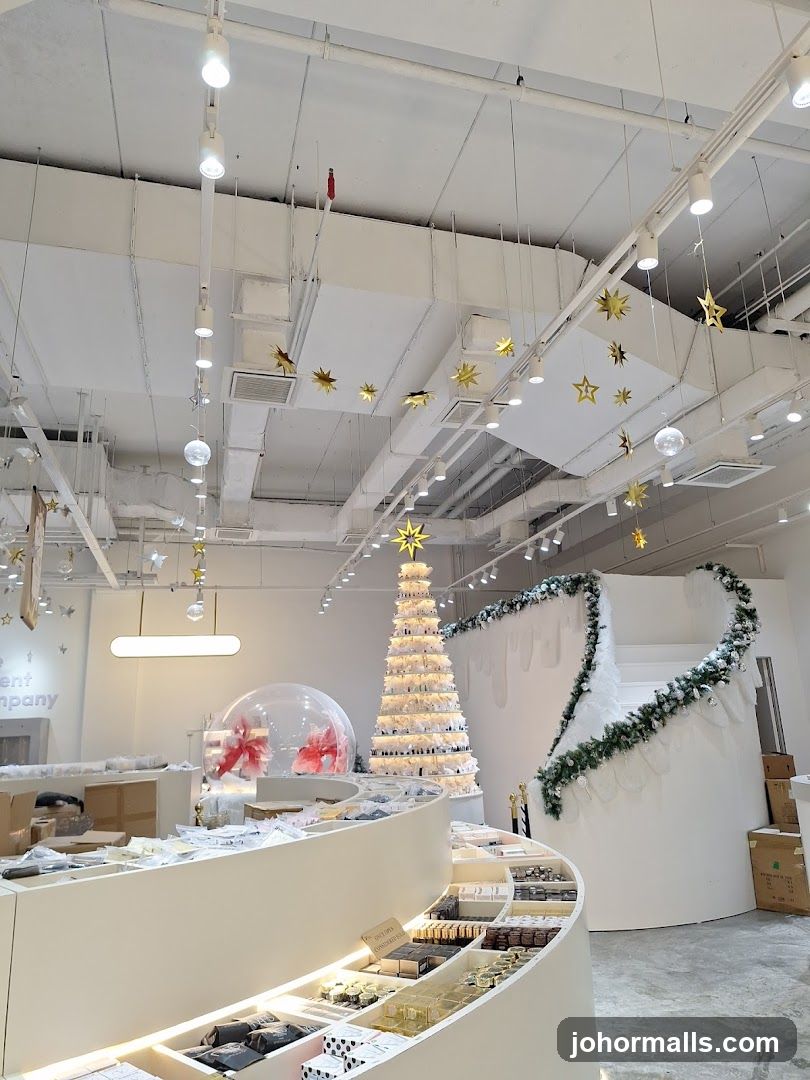 Store Interior with Christmas Decorations