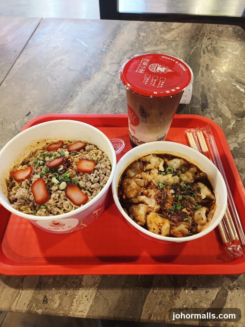 Noodles and Dumplings with Drink