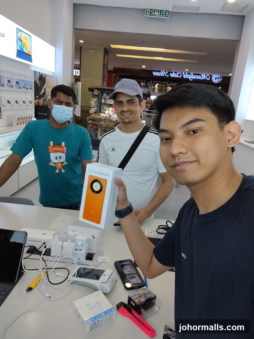 People in a store with electronics