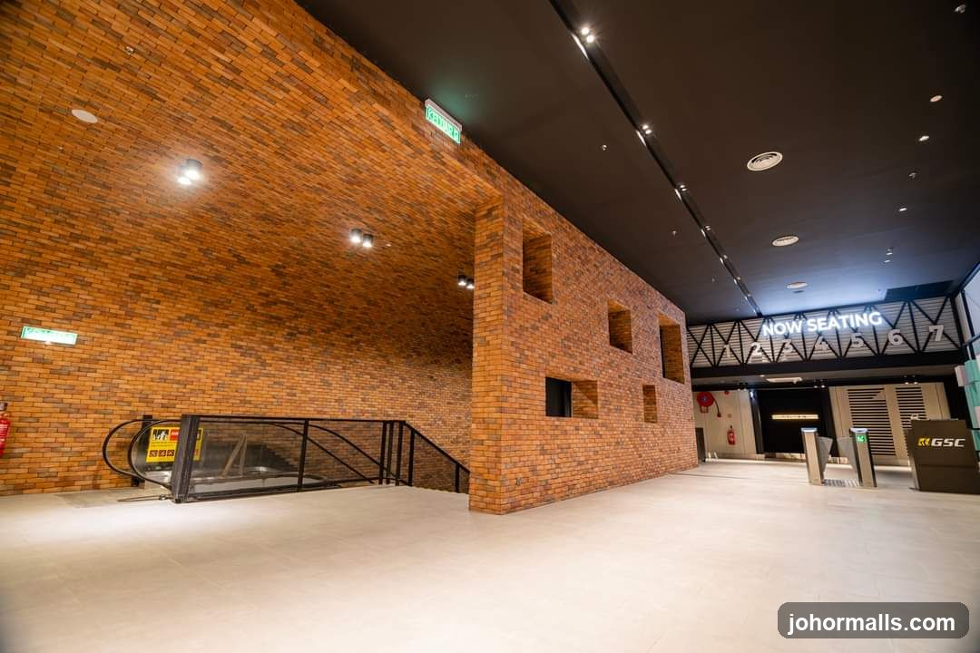 Modern Interior with Brick Walls and Escalator