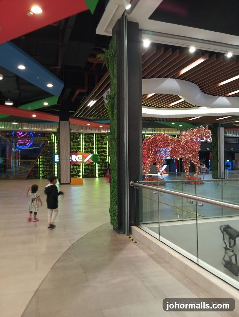 Children walking in a mall
