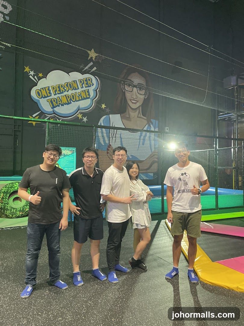 People at a Trampoline Park