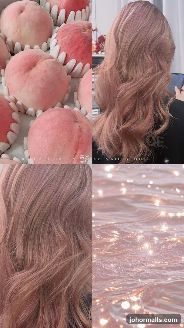 Peaches and Rose Gold Hair